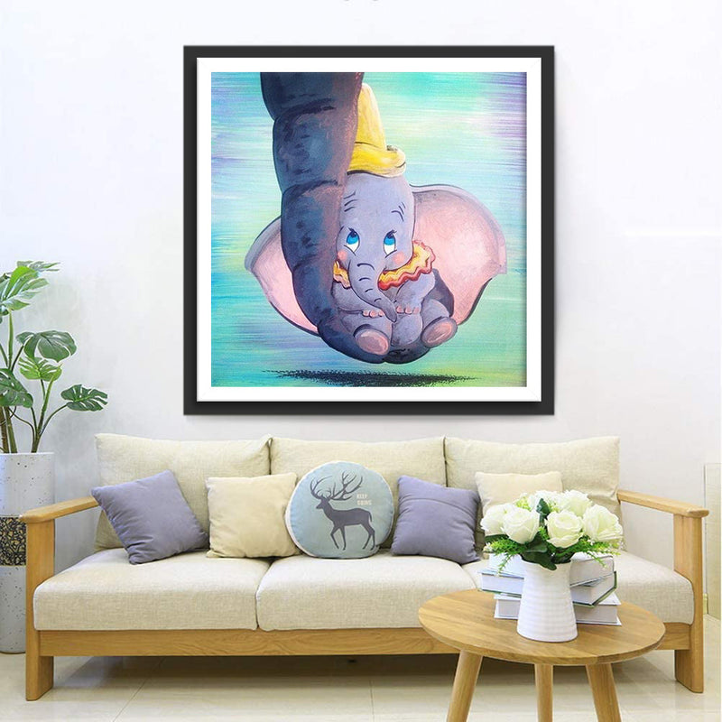 Mignon Bébé Éléphant à Grandes Oreilles Cartoon Broderie Diamant