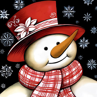 Mignon Bonhomme de Neige Souriant Broderie Diamant