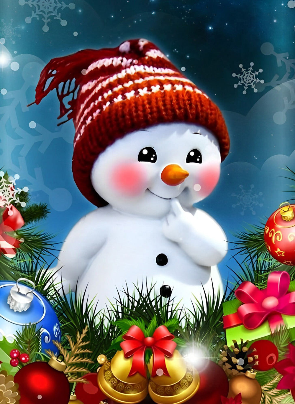 Mignon Bonhomme de Noël Fête Broderie Diamant