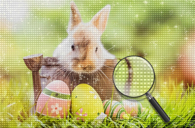 Mignon Lapin Brun de Pâques Fête Broderie Diamant