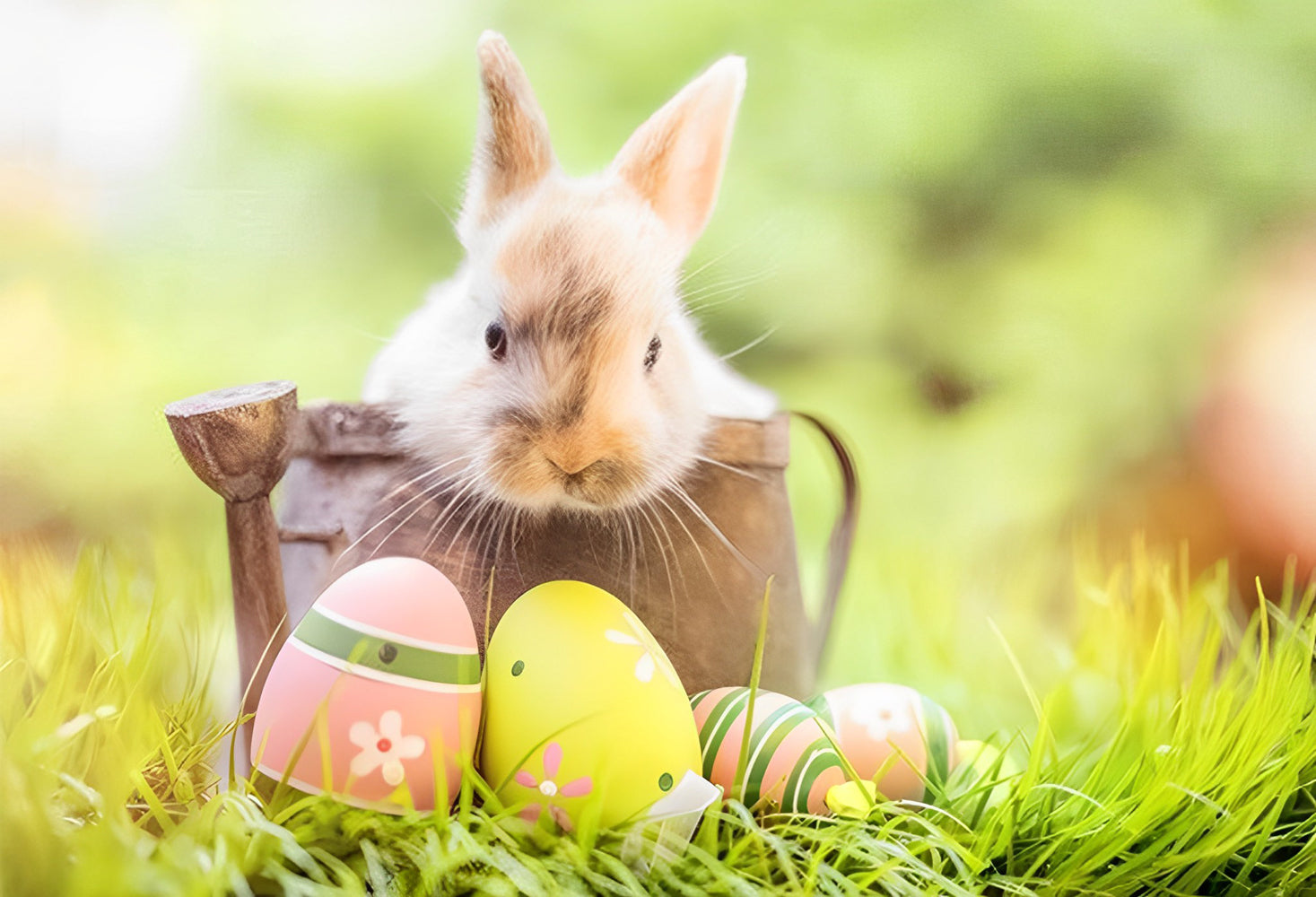 Mignon Lapin Brun de Pâques Fête Broderie Diamant