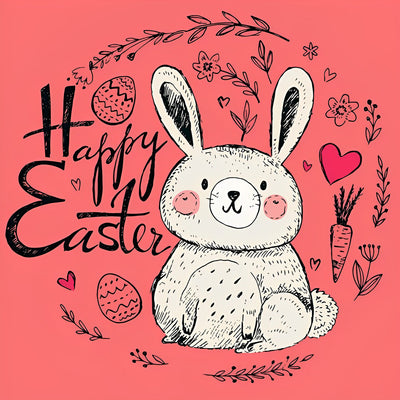 Mignon Lapin Dessiné de Pâques Fête Broderie Diamant