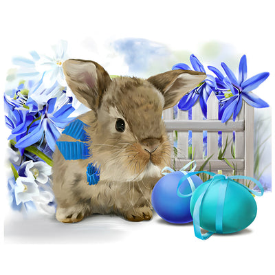 Mignon Lapin Enrobé de Pâques Fête Broderie Diamant