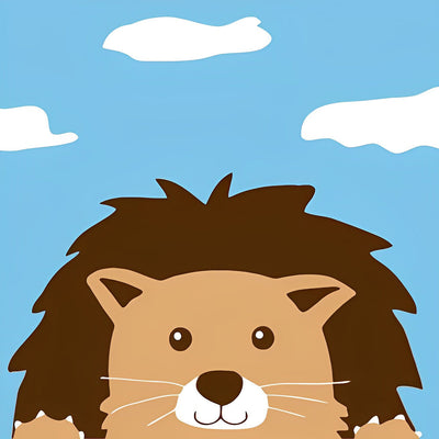 Mignon Lion Cartoon Enfants Broderie Diamant