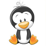 Mignon Manchot Cartoon Broderie Diamant