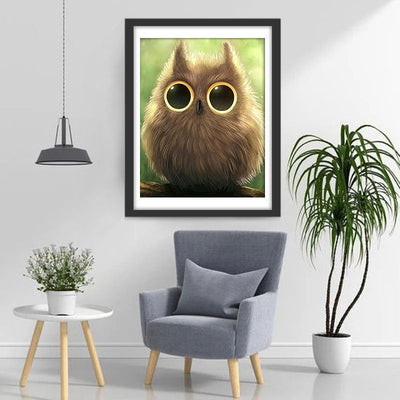 Mignon Petit Hibou Marron Broderie Diamant
