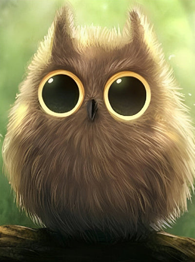 Mignon Petit Hibou Marron Broderie Diamant