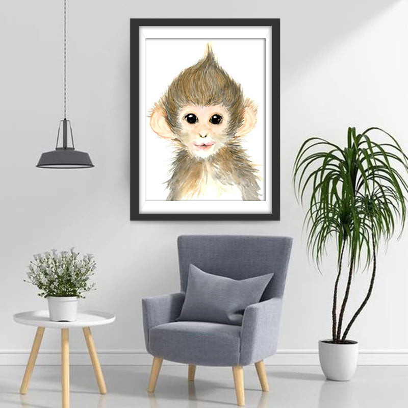 Mignon Petit Singe Cartoon Broderie Diamant