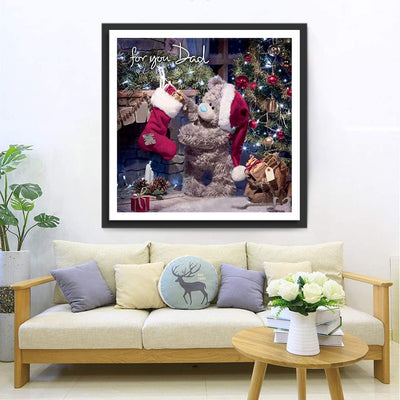 Mignon Poupée d'Ours à Noël Broderie Diamant