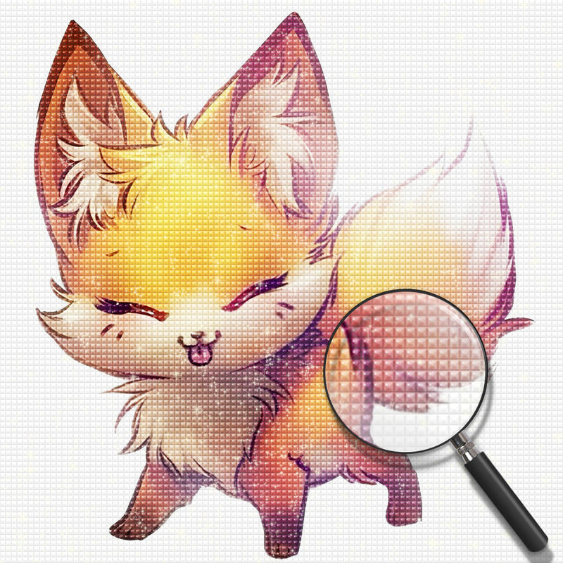 Mignon Renardeau Cartoon Broderie Diamant
