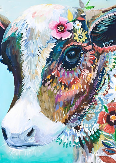 Mignon Veau avec des Motifs de Fleurs Broderie Diamant
