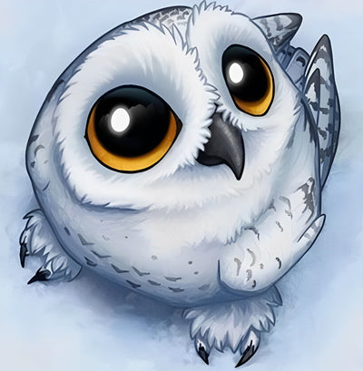 Mignonne Chouette Harfang aux Grands Yeux Broderie Diamant