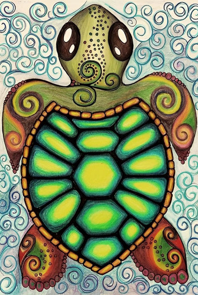Mignonne Tortue Dessinée Broderie Diamant