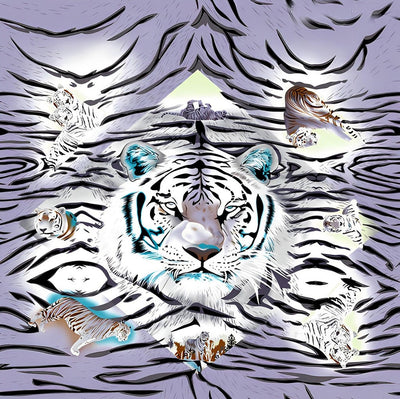 Monde des Tigres Blancs Fantastiques Broderie Diamant