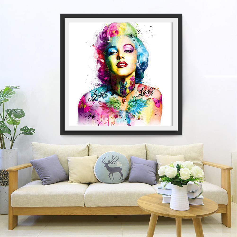 Monroe Portrait Broderie Diamant