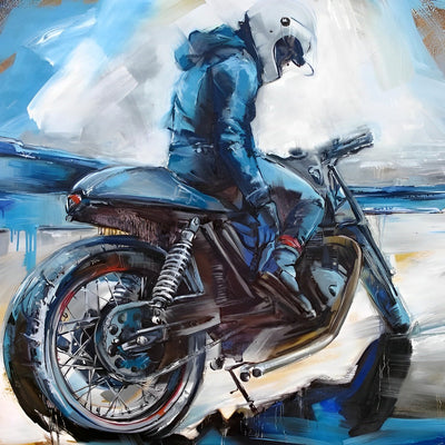 Motard et Moto Broderie Diamant