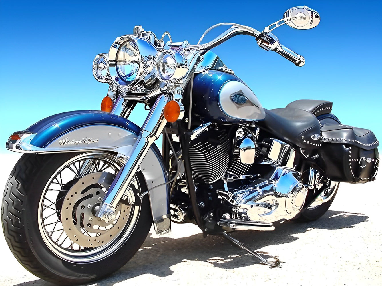 Moto Américaine Broderie Diamant