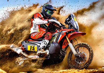 Moto de Course Broderie Diamant