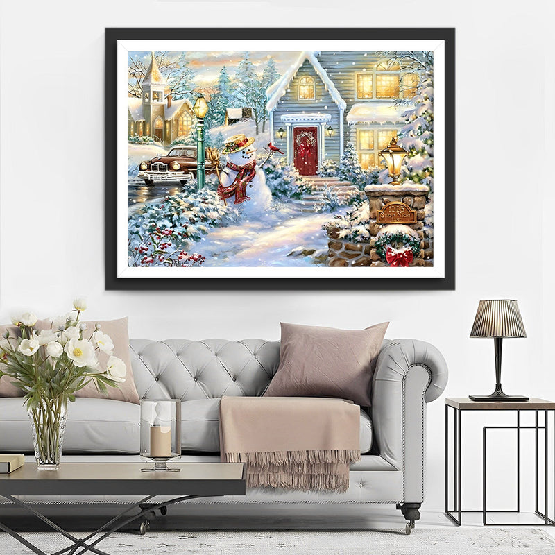 Neige et Noël Fête Broderie Diamant