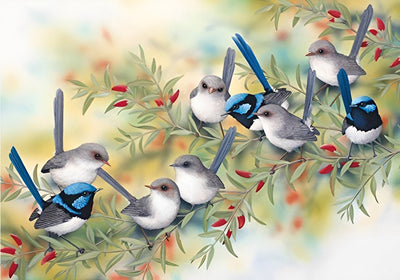 Nuée d’Oiseaux sur la Branche Broderie Diamant