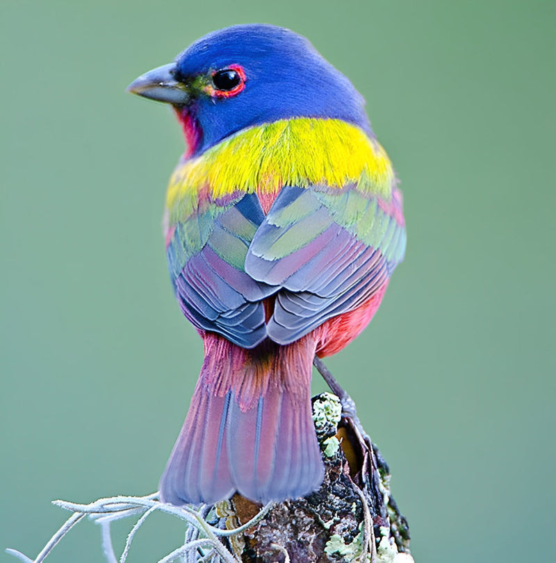 Oiseau aux Plumes Colorées Broderie Diamant