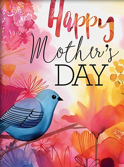 Oiseau Bleu Joyeuse Fête des Mères Broderie Diamant