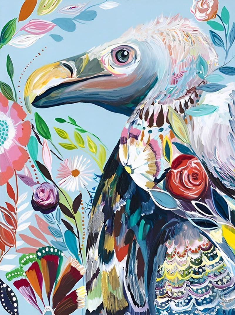 Oiseau Coloré au Bec Très Grand Broderie Diamant