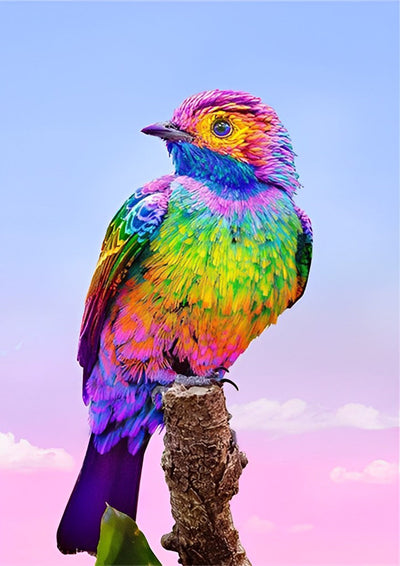 Oiseau en Couleurs d'Arc-en-Ciel Broderie Diamant