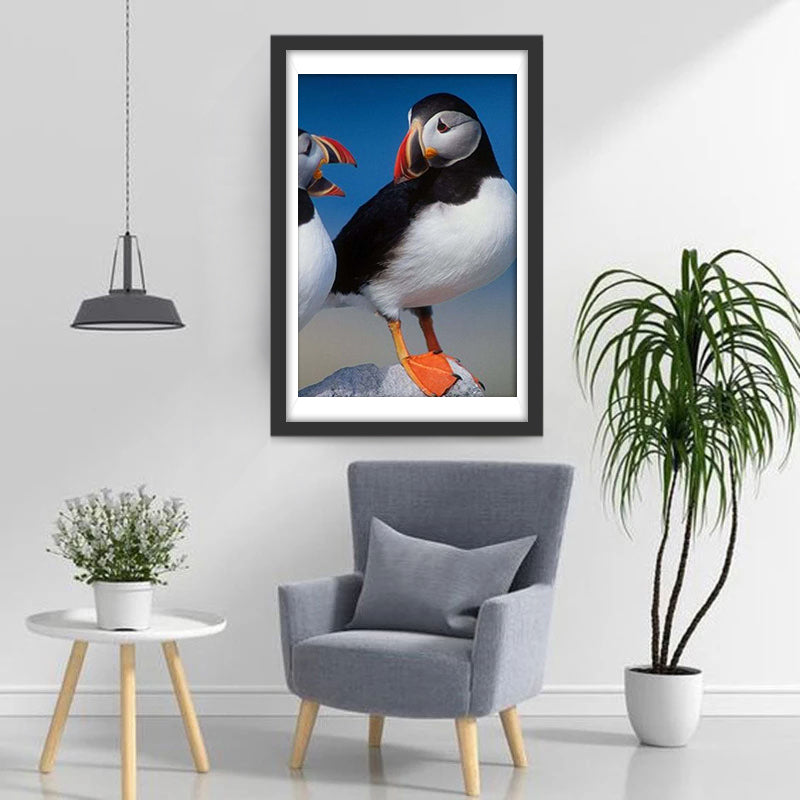 Oiseau Mignon au Bec Coloré Broderie Diamant