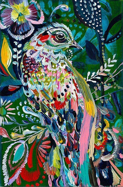 Oiseau Multicolore Broderie Diamant