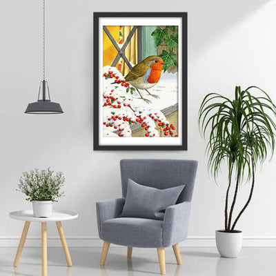 Oiseau sur le Rebord de la Fenêtre Broderie Diamant