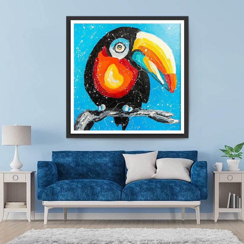 Oiseau Toucans Toco Dessiné Broderie Diamant