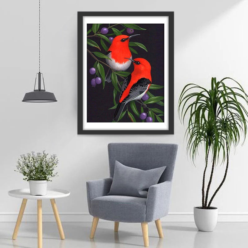 Oiseaux et Olives Broderie Diamant