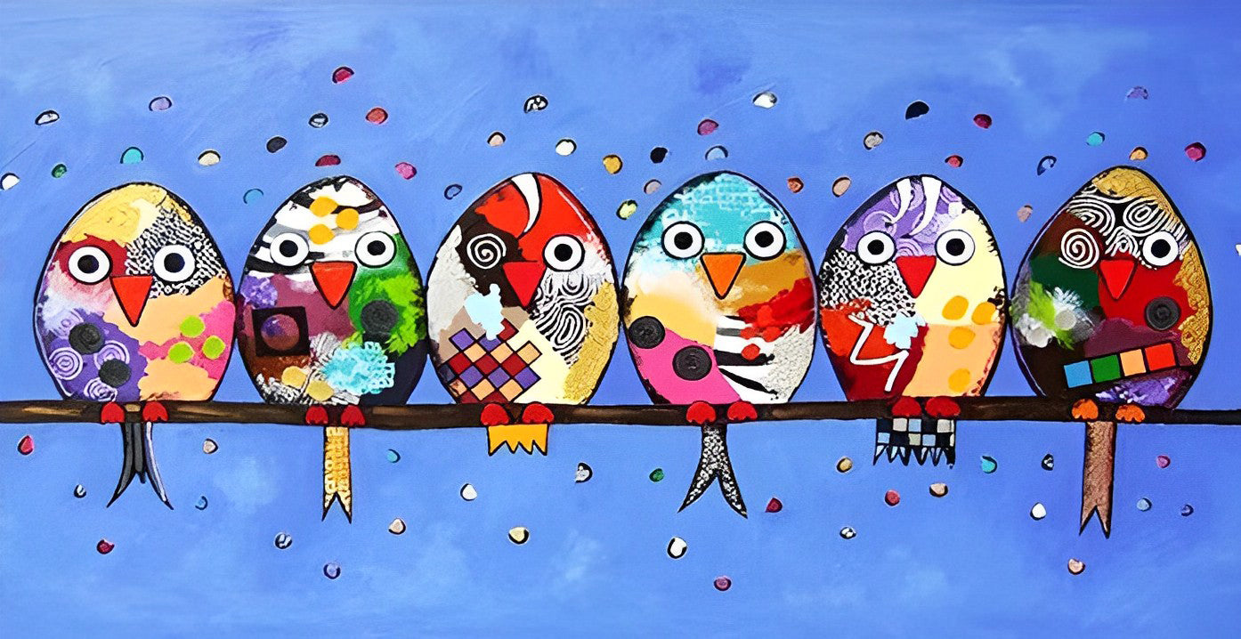 Oiseaux Multicolores des œufs de Pâques Broderie Diamant