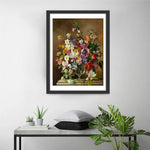 Orchidées Colorées dans un Verre Broderie Diamant