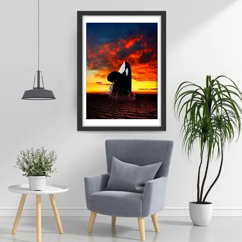 Orque et Nuages Rouges Broderie Diamant