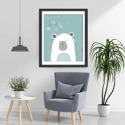 Ours Blanc Cartoon pour Enfants Broderie Diamant