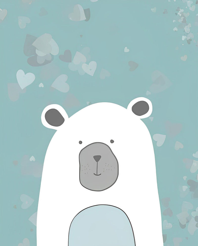 Ours Blanc Cartoon pour Enfants Broderie Diamant