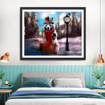 Ours Brun Attendant la Voiture Broderie Diamant