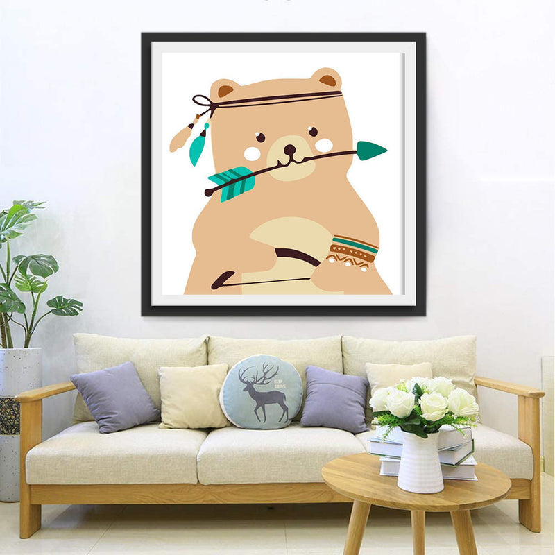 Ours Brun Cartoon Broderie Diamant