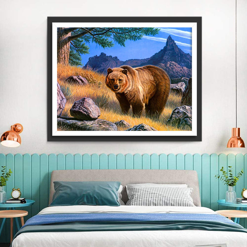 Ours Brun dans les Montagnes Broderie Diamant