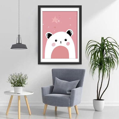 Ours Cartoon Blanc Broderie Diamant