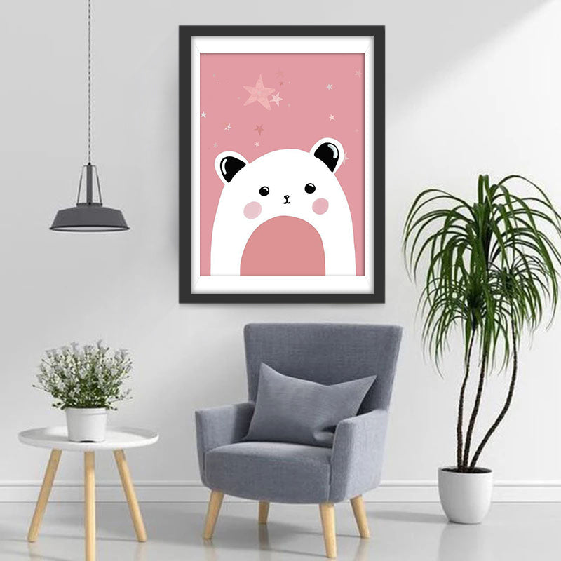 Ours Cartoon Blanc Broderie Diamant