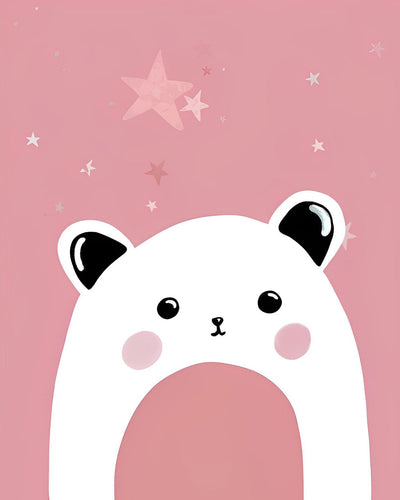 Ours Cartoon Blanc Broderie Diamant