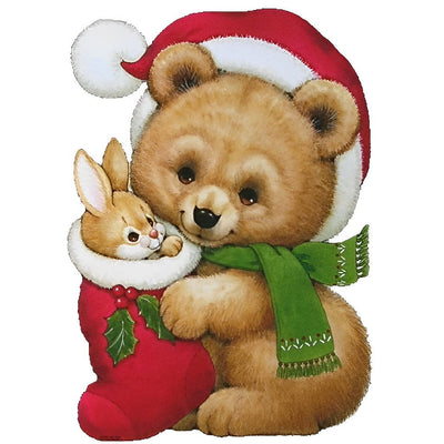 Ours et Lapin de Noël Broderie Diamant