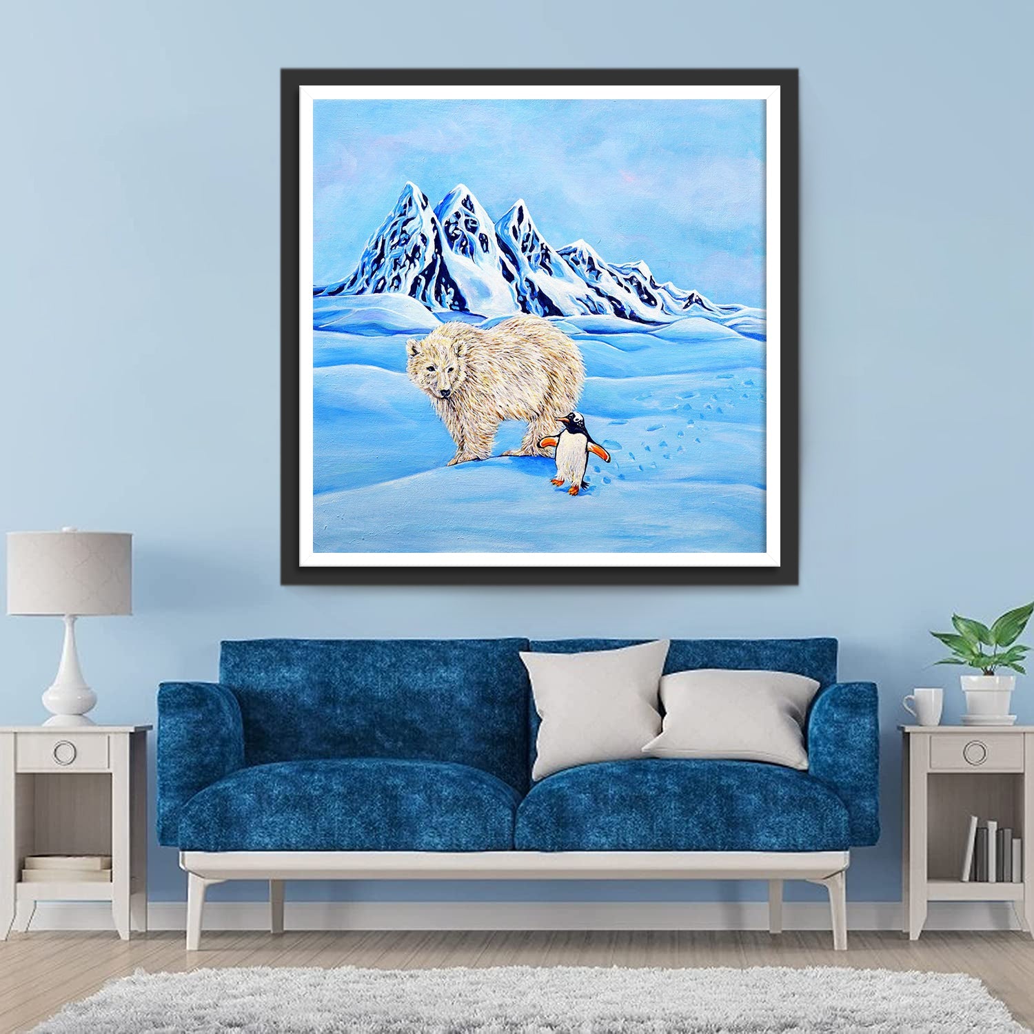 Ours Polaire et Pingouin Broderie Diamant