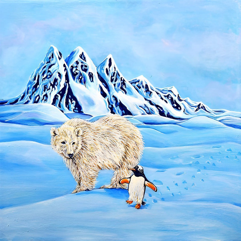 Ours Polaire et Pingouin Broderie Diamant