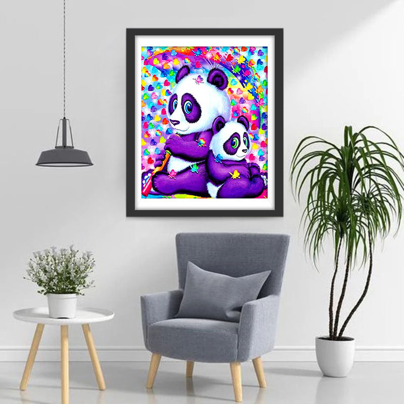 Pandas et Papillons Broderie Diamant