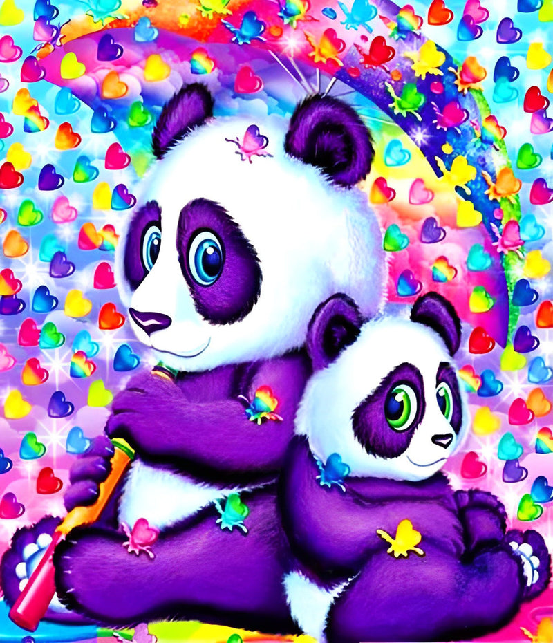 Pandas et Papillons Broderie Diamant