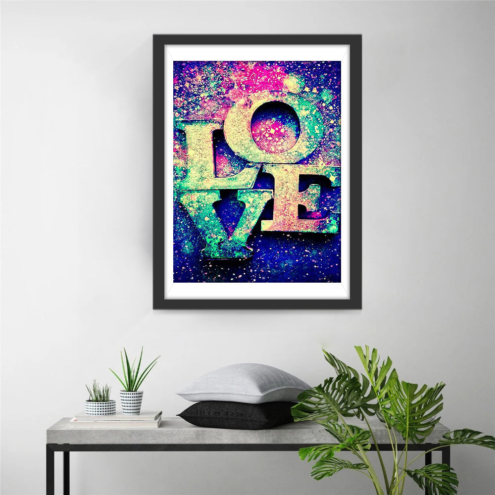 Panneau Métallique d'Amour Coloré Broderie Diamant